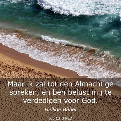 Picture 03 - Job 13:3 NLD - Maar ik zal tot den Almachtige spreken, en ben - Bible Verse Picture