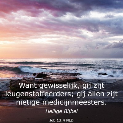 Picture 03 - Job 13:4 NLD - Want gewisselijk, gij zijt leugenstoffeerders; - Bible Verse Picture