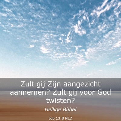 Picture 03 - Job 13:8 NLD - Zult gij Zijn aangezicht aannemen? Zult gij voor - Bible Verse Picture