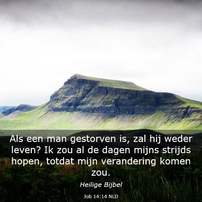 Picture 03 - Job 14:14 NLD - Als een man gestorven is, zal hij weder leven? Ik - Bible Verse Picture