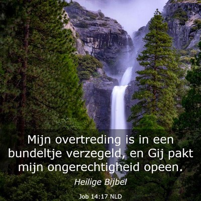 Picture 03 - Job 14:17 NLD - Mijn overtreding is in een bundeltje verzegeld, - Bible Verse Picture