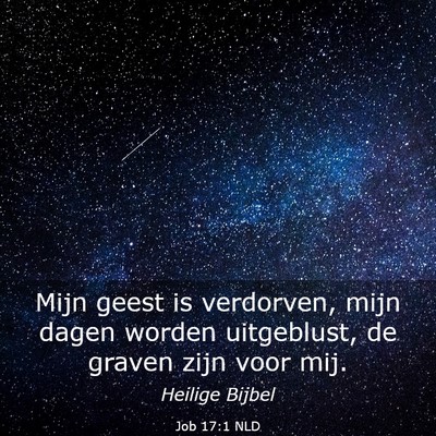 Picture 03 - Job 17:1 NLD - Mijn geest is verdorven, mijn dagen worden - Bible Verse Picture