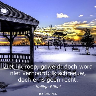 Picture 03 - Job 19:7 NLD - Ziet, ik roep, geweld! doch word niet verhoord; - Bible Verse Picture