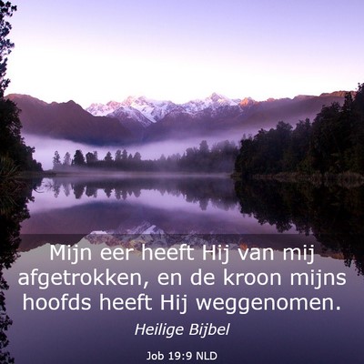 Picture 03 - Job 19:9 NLD - Mijn eer heeft Hij van mij afgetrokken, en de - Bible Verse Picture