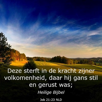 Picture 03 - Job 21:23 NLD - Deze sterft in de kracht zijner volkomenheid, - Bible Verse Picture