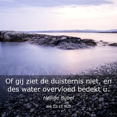 Picture 03 - Job 22:11 NLD - Of gij ziet de duisternis niet, en des water - Bible Verse Picture