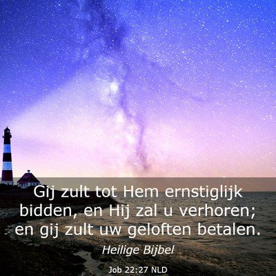 Picture 03 - Job 22:27 NLD - Gij zult tot Hem ernstiglijk bidden, en Hij zal u - Bible Verse Picture