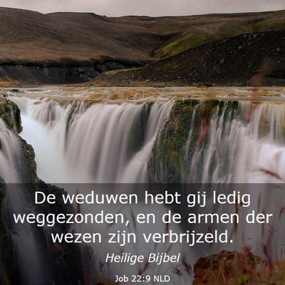 Picture 03 - Job 22:9 NLD - De weduwen hebt gij ledig weggezonden, en de - Bible Verse Picture