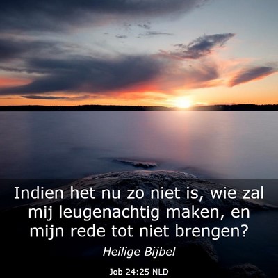 Picture 03 - Job 24:25 NLD - Indien het nu zo niet is, wie zal mij - Bible Verse Picture