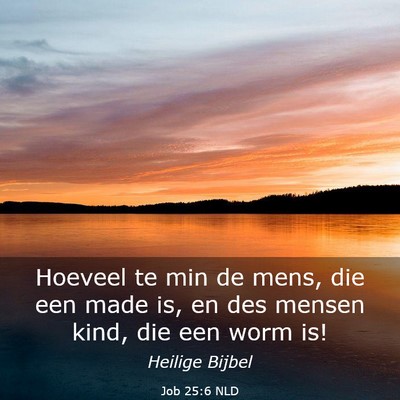 Picture 03 - Job 25:6 NLD - Hoeveel te min de mens, die een made is, en des - Bible Verse Picture