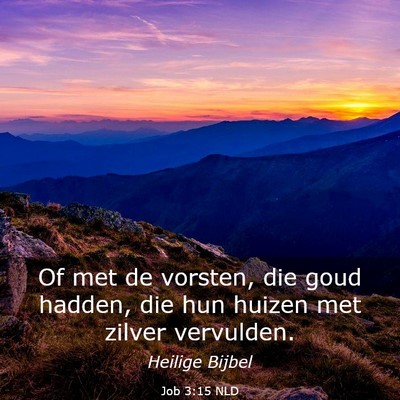 Picture 03 - Job 3:15 NLD - Of met de vorsten, die goud hadden, die hun - Bible Verse Picture