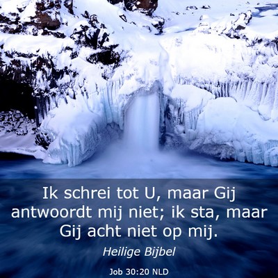 Picture 03 - Job 30:20 NLD - Ik schrei tot U, maar Gij antwoordt mij niet; ik - Bible Verse Picture