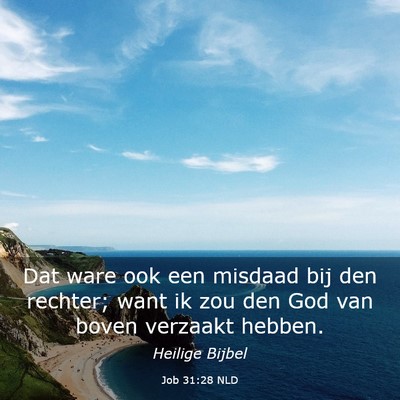 Picture 03 - Job 31:28 NLD - Dat ware ook een misdaad bij den rechter; want ik - Bible Verse Picture