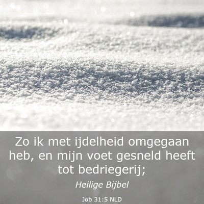 Picture 03 - Job 31:5 NLD - Zo ik met ijdelheid omgegaan heb, en mijn voet - Bible Verse Picture