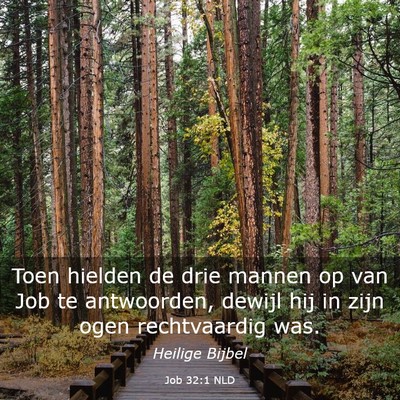 Picture 03 - Job 32:1 NLD - Toen hielden de drie mannen op van Job te - Bible Verse Picture