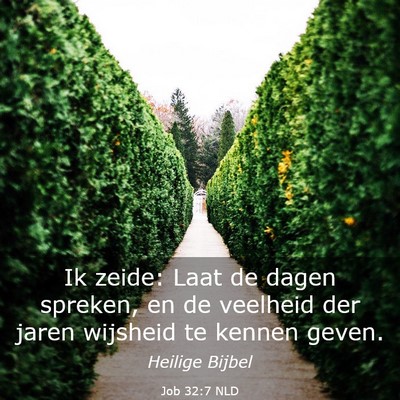 Picture 03 - Job 32:7 NLD - Ik zeide: Laat de dagen spreken, en de veelheid - Bible Verse Picture