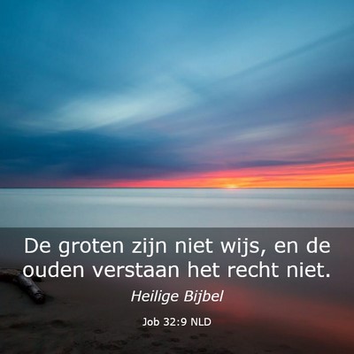 Picture 03 - Job 32:9 NLD - De groten zijn niet wijs, en de ouden verstaan - Bible Verse Picture