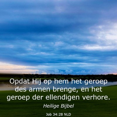 Picture 03 - Job 34:28 NLD - Opdat Hij op hem het geroep des armen brenge, en - Bible Verse Picture