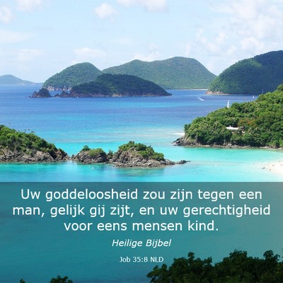 Picture 03 - Job 35:8 NLD - Uw goddeloosheid zou zijn tegen een man, gelijk - Bible Verse Picture