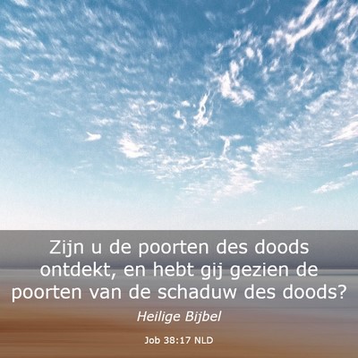 Picture 03 - Job 38:17 NLD - Zijn u de poorten des doods ontdekt, en hebt gij - Bible Verse Picture