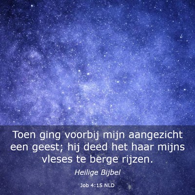 Picture 03 - Job 4:15 NLD - Toen ging voorbij mijn aangezicht een geest; hij - Bible Verse Picture