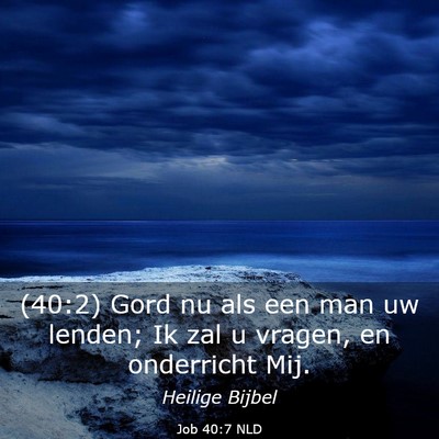 Picture 03 - Job 40:7 NLD - (40:2) Gord nu als een man uw lenden; Ik zal u - Bible Verse Picture