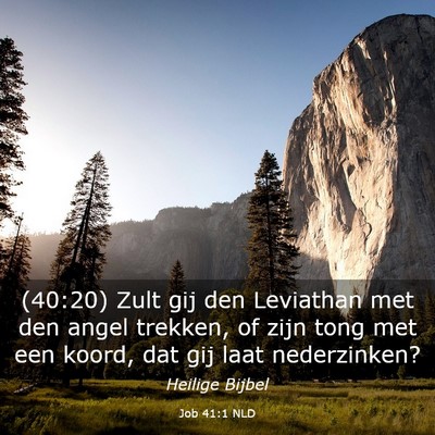 Picture 03 - Job 41:1 NLD - (40:20) Zult gij den Leviathan met den angel - Bible Verse Picture