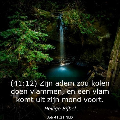 Picture 03 - Job 41:21 NLD - (41:12) Zijn adem zou kolen doen vlammen, en een - Bible Verse Picture