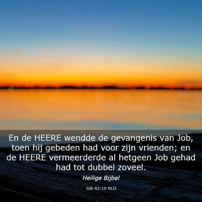 Picture 03 - Job 42:10 NLD - En de HEERE wendde de gevangenis van Job, toen - Bible Verse Picture