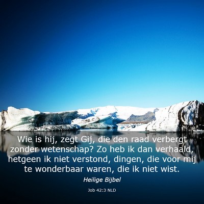 Picture 03 - Job 42:3 NLD - Wie is hij, zegt Gij, die den raad verbergt - Bible Verse Picture