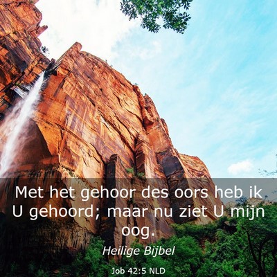 Picture 03 - Job 42:5 NLD - Met het gehoor des oors heb ik U gehoord; maar nu - Bible Verse Picture