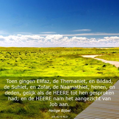Picture 03 - Job 42:9 NLD - Toen gingen Elifaz, de Themaniet, en Bildad, de - Bible Verse Picture