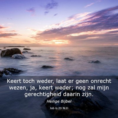 Picture 03 - Job 6:29 NLD - Keert toch weder, laat er geen onrecht wezen, ja, - Bible Verse Picture