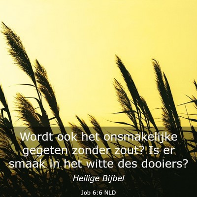 Picture 03 - Job 6:6 NLD - Wordt ook het onsmakelijke gegeten zonder zout? - Bible Verse Picture