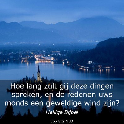 Picture 03 - Job 8:2 NLD - Hoe lang zult gij deze dingen spreken, en de - Bible Verse Picture