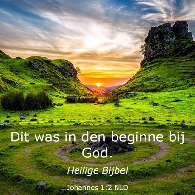 Picture 03 - Johannes 1:2 NLD - Dit was in den beginne bij - Bible Verse Picture