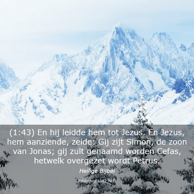 Picture 03 - Johannes 1:42 NLD - (1:43) En hij leidde hem tot Jezus. En Jezus, hem - Bible Verse Picture