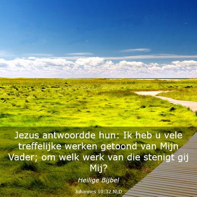 Picture 03 - Johannes 10:32 NLD - Jezus antwoordde hun: Ik heb u vele treffelijke - Bible Verse Picture