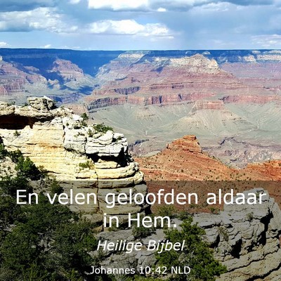 Picture 03 - Johannes 10:42 NLD - En velen geloofden aldaar in - Bible Verse Picture