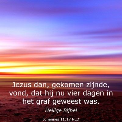 Picture 03 - Johannes 11:17 NLD - Jezus dan, gekomen zijnde, vond, dat hij nu vier - Bible Verse Picture