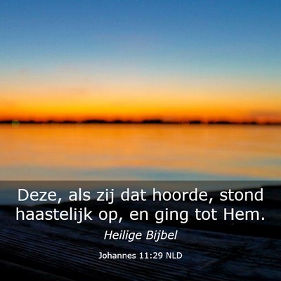 Picture 03 - Johannes 11:29 NLD - Deze, als zij dat hoorde, stond haastelijk op, en - Bible Verse Picture