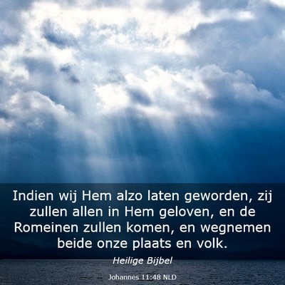 Picture 03 - Johannes 11:48 NLD - Indien wij Hem alzo laten geworden, zij zullen - Bible Verse Picture