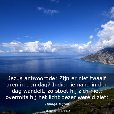 Picture 03 - Johannes 11:9 NLD - Jezus antwoordde: Zijn er niet twaalf uren in den - Bible Verse Picture