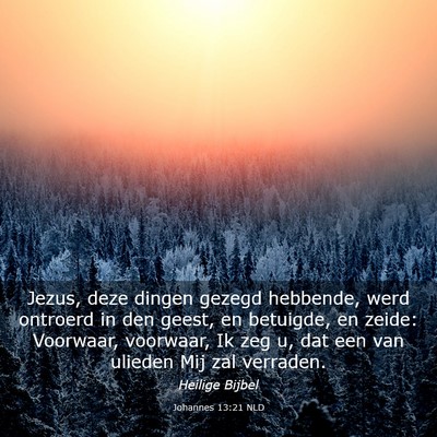 Picture 03 - Johannes 13:21 NLD - Jezus, deze dingen gezegd hebbende, werd ontroerd - Bible Verse Picture