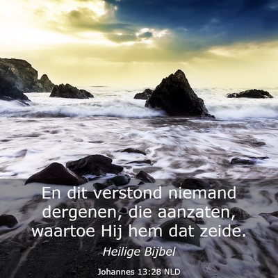 Picture 03 - Johannes 13:28 NLD - En dit verstond niemand dergenen, die aanzaten, - Bible Verse Picture