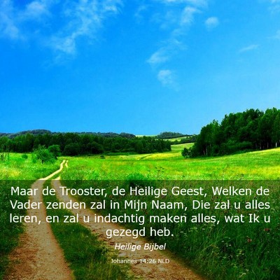 Picture 03 - Johannes 14:26 NLD - Maar de Trooster, de Heilige Geest, Welken de - Bible Verse Picture