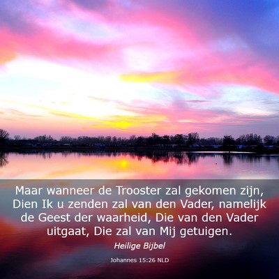 Picture 03 - Johannes 15:26 NLD - Maar wanneer de Trooster zal gekomen zijn, Dien - Bible Verse Picture