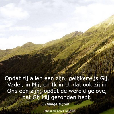 Picture 03 - Johannes 17:21 NLD - Opdat zij allen een zijn, gelijkerwijs Gij, - Bible Verse Picture
