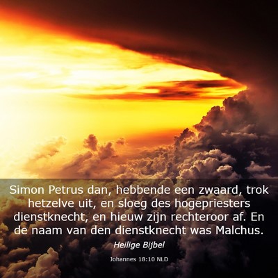 Picture 03 - Johannes 18:10 NLD - Simon Petrus dan, hebbende een zwaard, trok - Bible Verse Picture