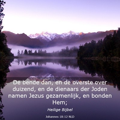 Picture 03 - Johannes 18:12 NLD - De bende dan, en de overste over duizend, en de - Bible Verse Picture